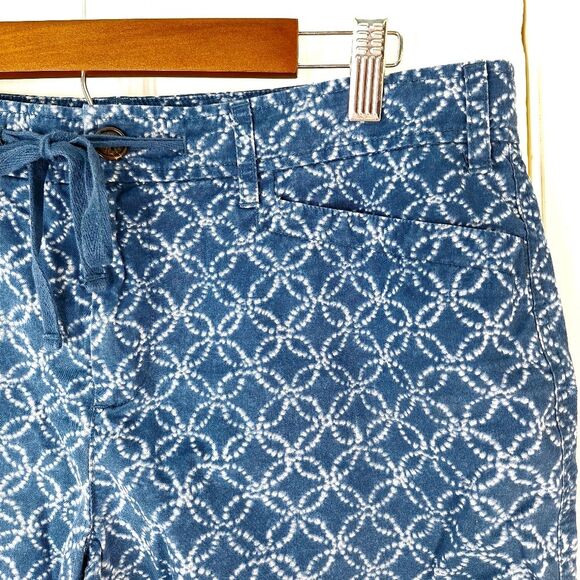 LRL Ralph Lauren 100% Cotton Geometric Circles Denim Drawstring Shorts Sz 10 - Picture 3 of 9